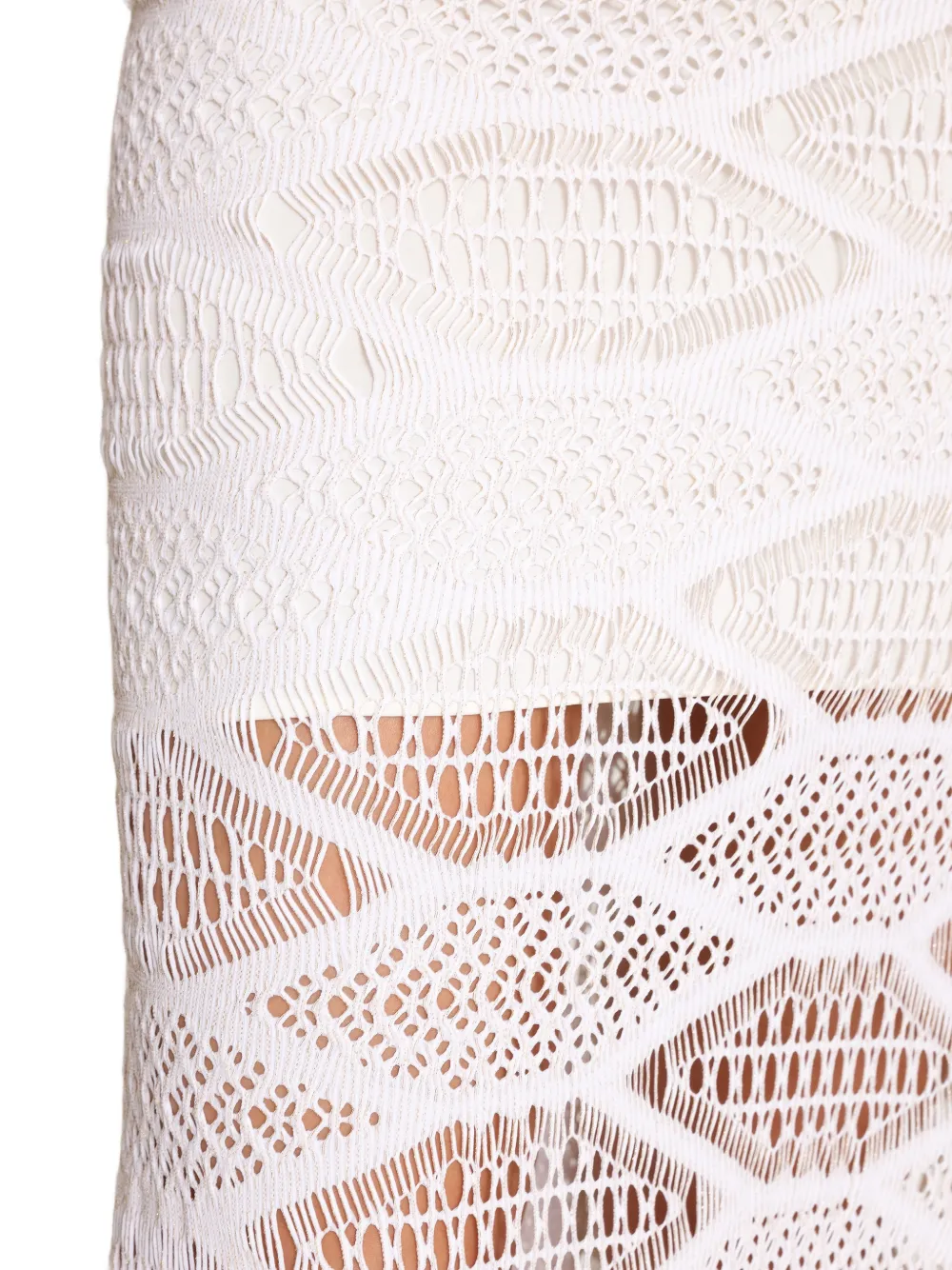 Amir Slama x Jade Picon geometrische opengewerkte rok Wit