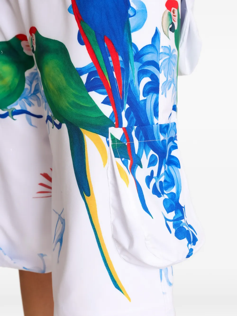 Amir Slama Shorts met papegaaiprint en trekkoord Wit
