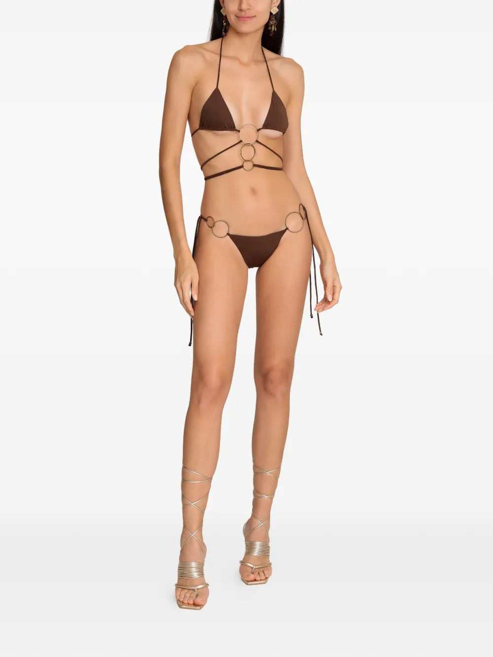 Amir Slama Bikini met gestrikte ring Bruin