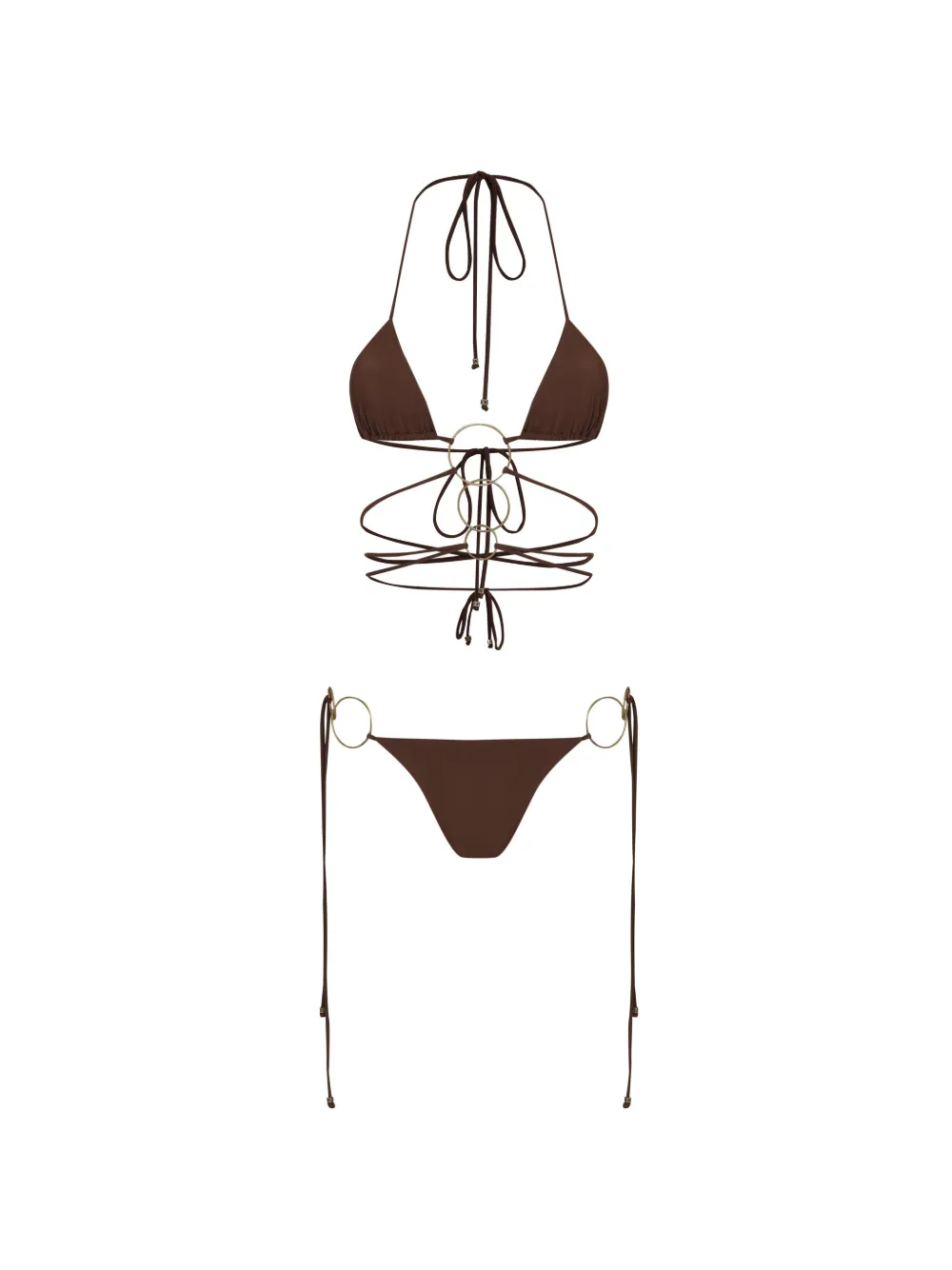 Amir Slama ring tie bikini - Braun
