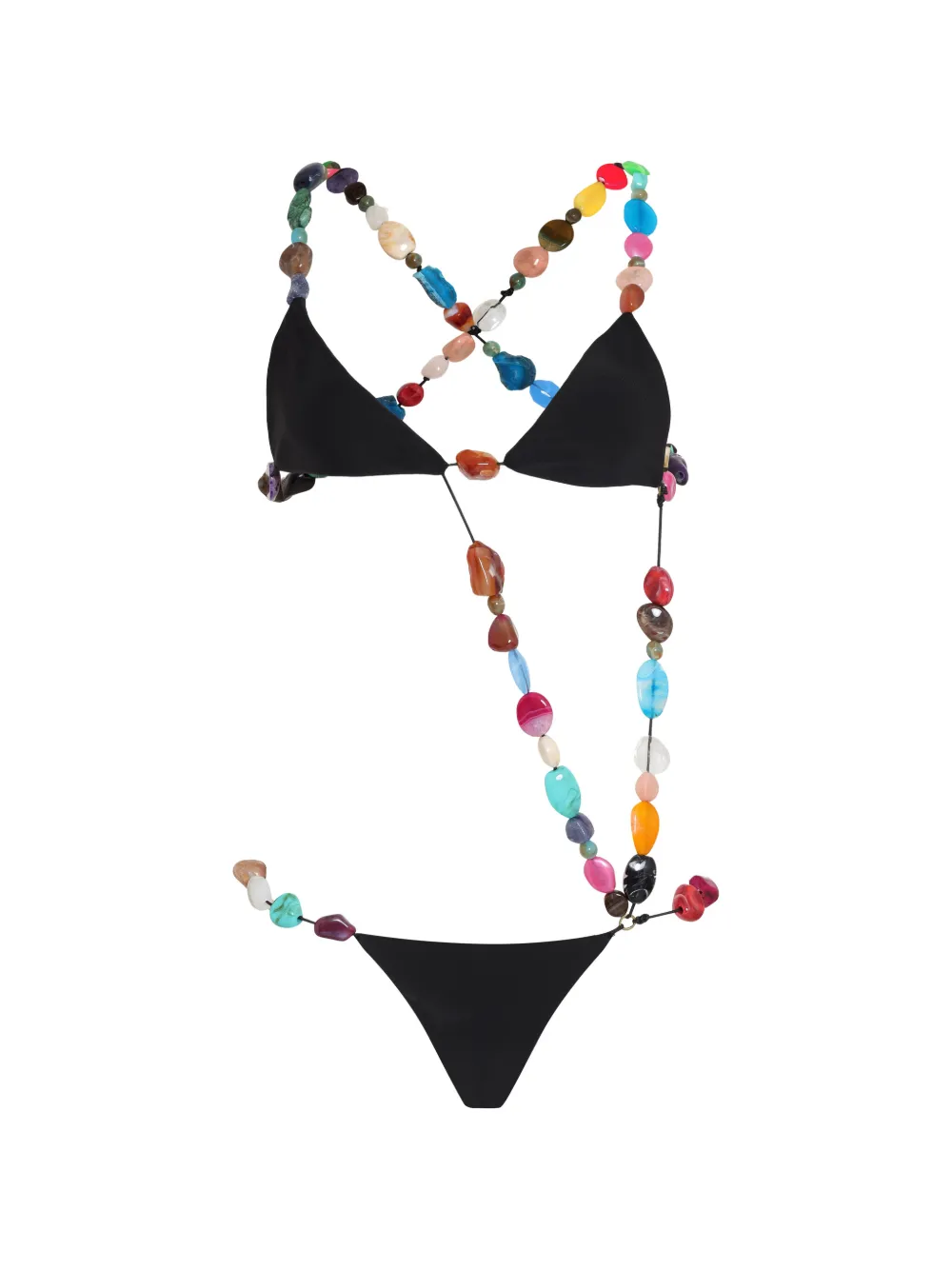 Amir Slama beaded swimsuit - Nero