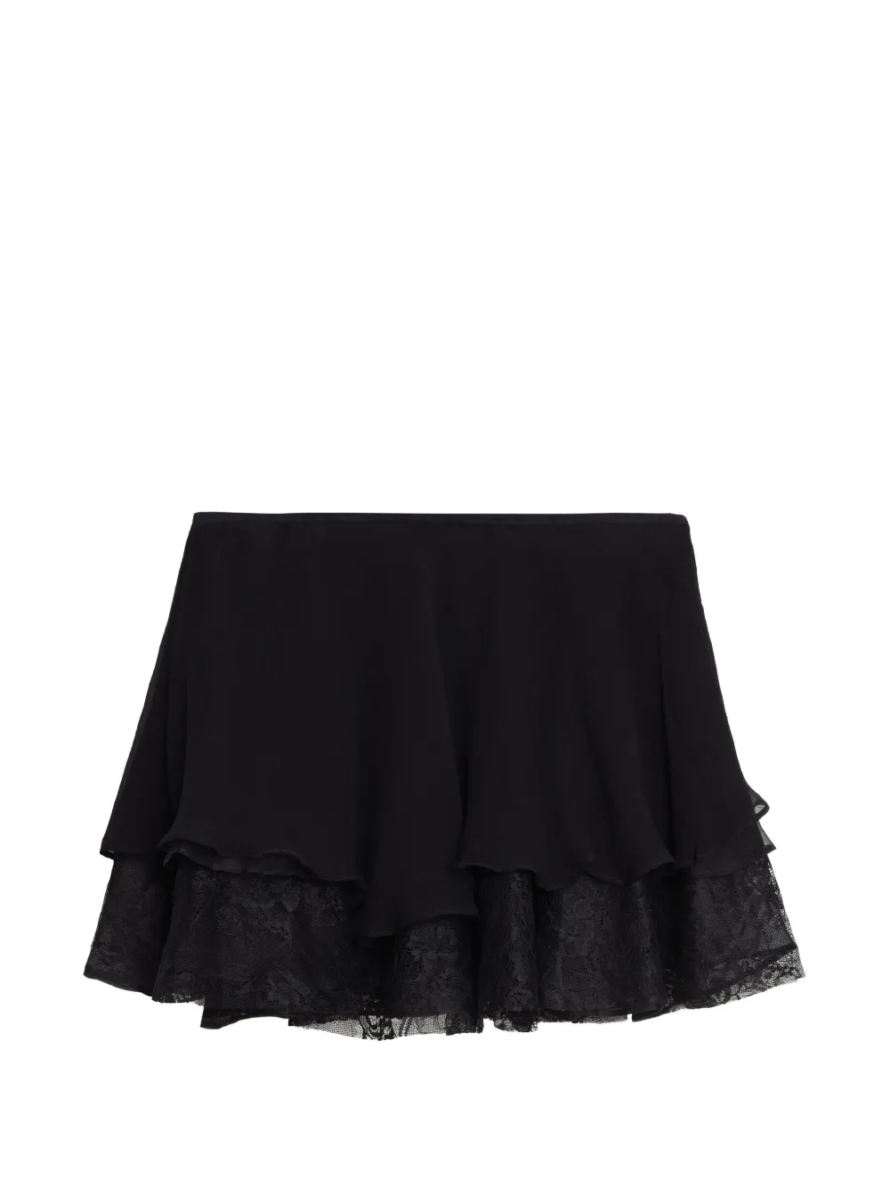 Amir Slama lace tiered skirt - Nero