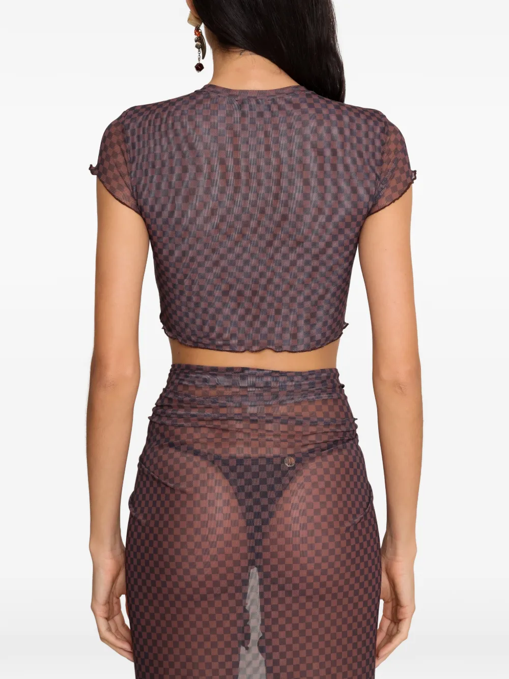 Amir Slama x Jade Picon cropped T-shirt met uitgesneden details Bruin