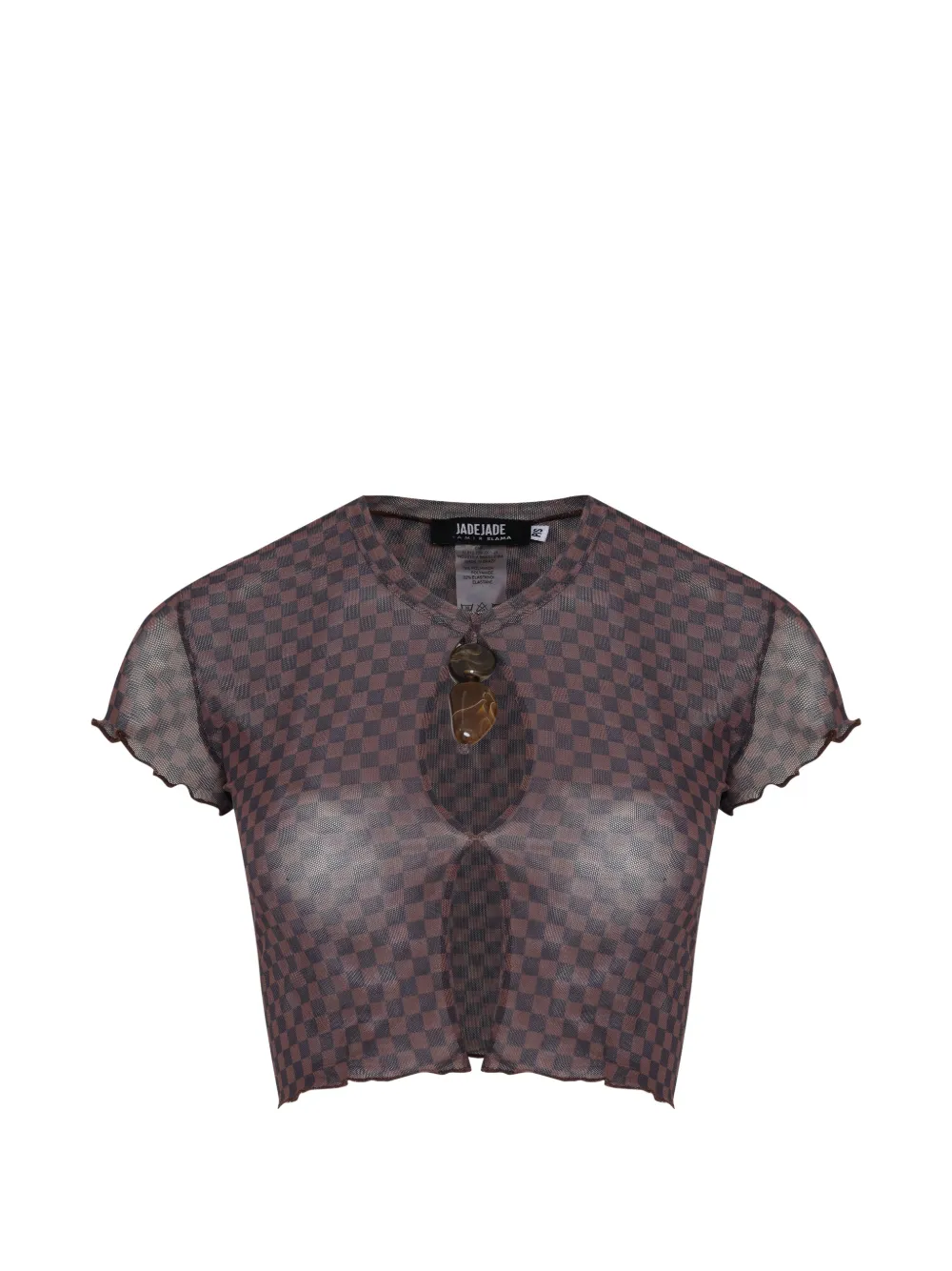 Amir Slama x Jade Picon cut-out cropped T-shirt - Marrone