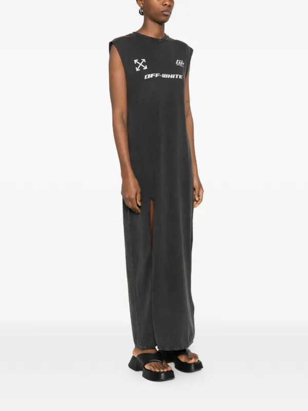 loose jersey dress Off-White With Logo, Women's, Black Sale Girls Christmas Dress