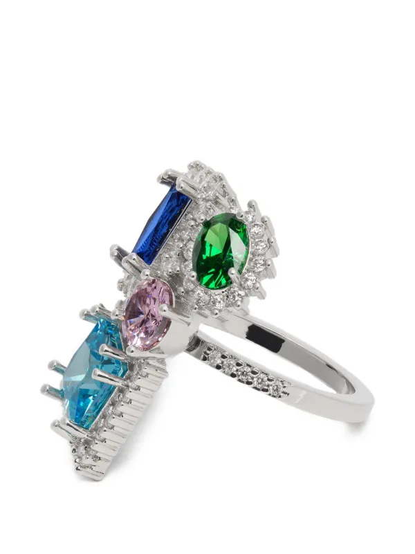 Maison Margiela zirconia-embellished Cluster Ring | Silver | FARFETCH