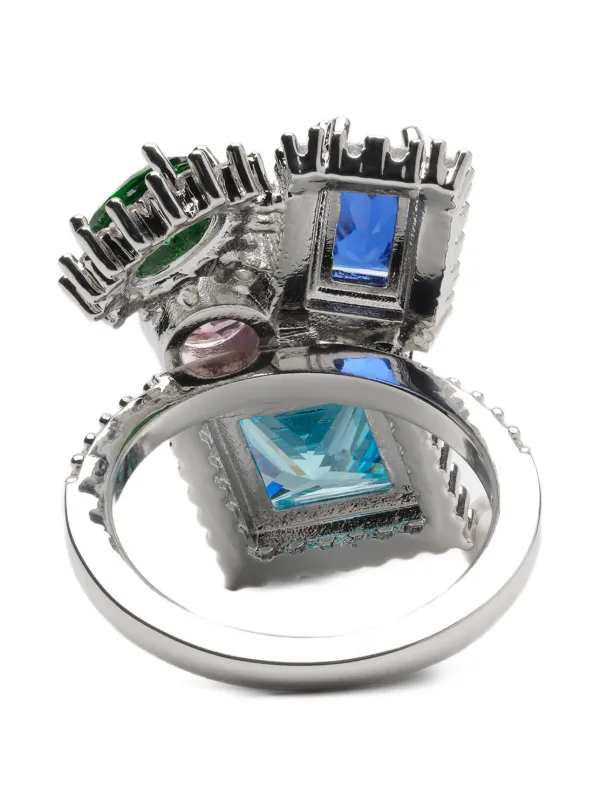 Maison Margiela zirconia-embellished Cluster Ring | Silver | FARFETCH