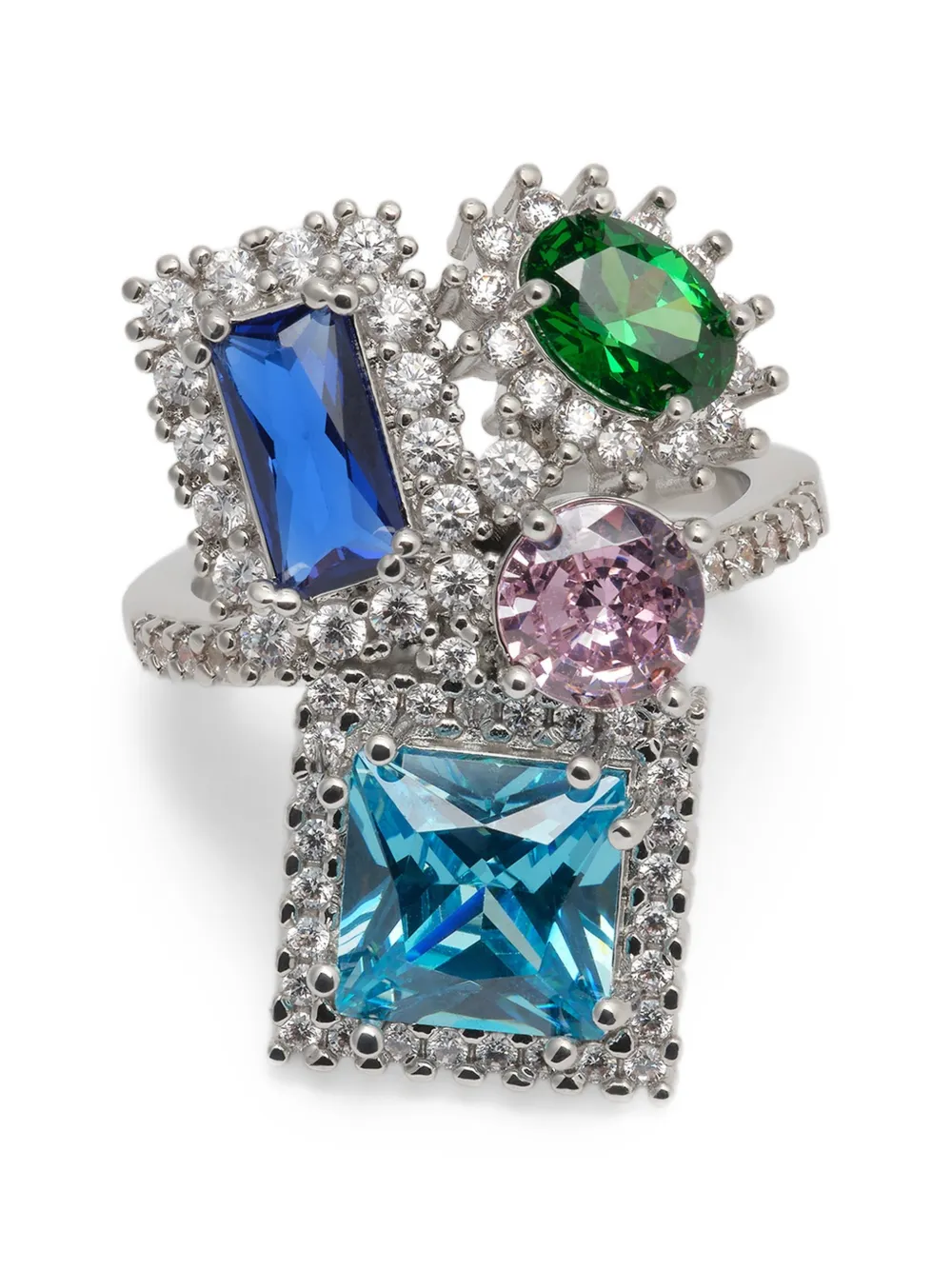 Maison Margiela stone-embellished cluster ring - Argento