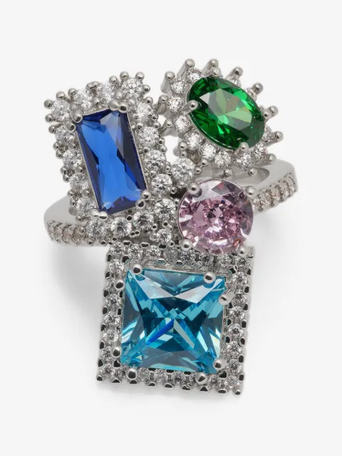 Maison Margiela zirconia-embellished cluster ring
