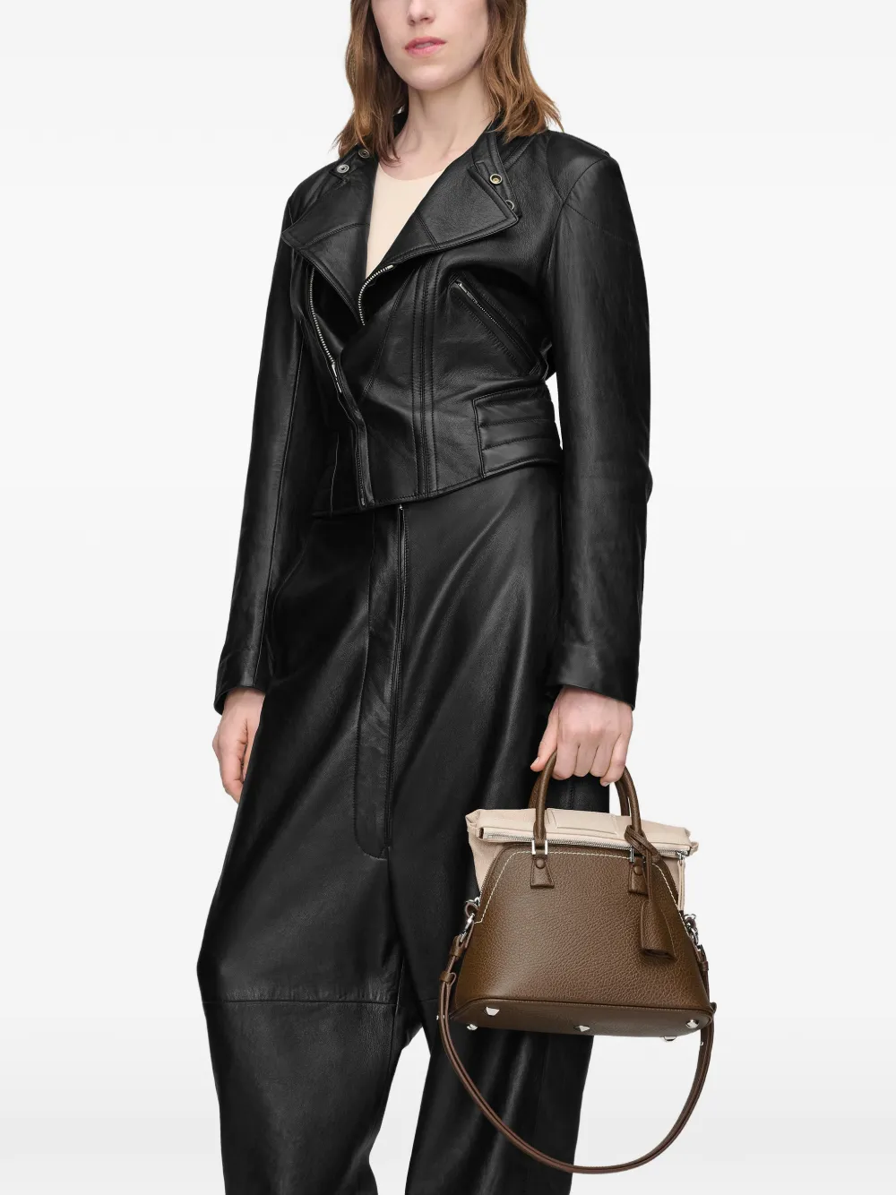 Maison Margiela 5AC Classique kleine shopper Bruin