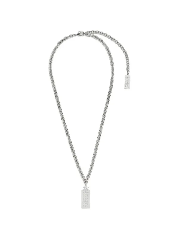 Martin Margiela マルタンマルジェラ ミラープレート ネックレス MM6 Maison Margiela プレート ネックレス | シルバートーン | FARFETCH JP