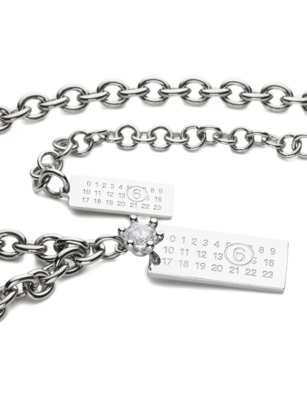 MM6 Maison Margiela プレート型ネックレス MM6 Maison Margiela プレート ネックレス | シルバートーン | FARFETCH JP
