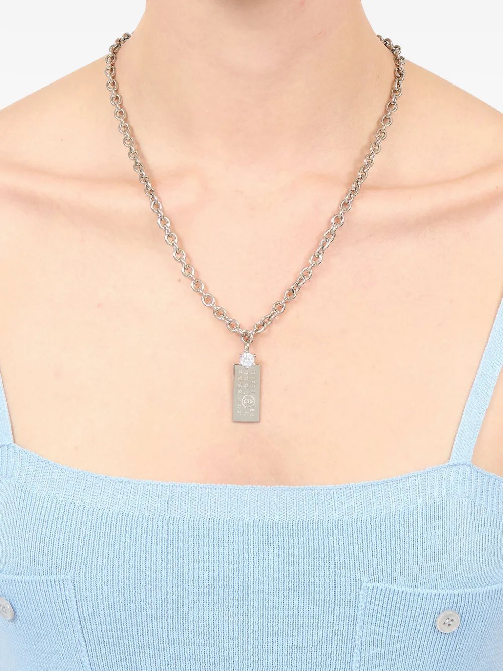 MM6 Maison Margiela チャーム ネックレス | シルバートーン | FARFETCH JP