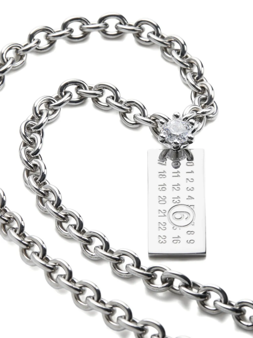 MM6 Maison Margiela プレート ネックレス | シルバートーン | FARFETCH JP