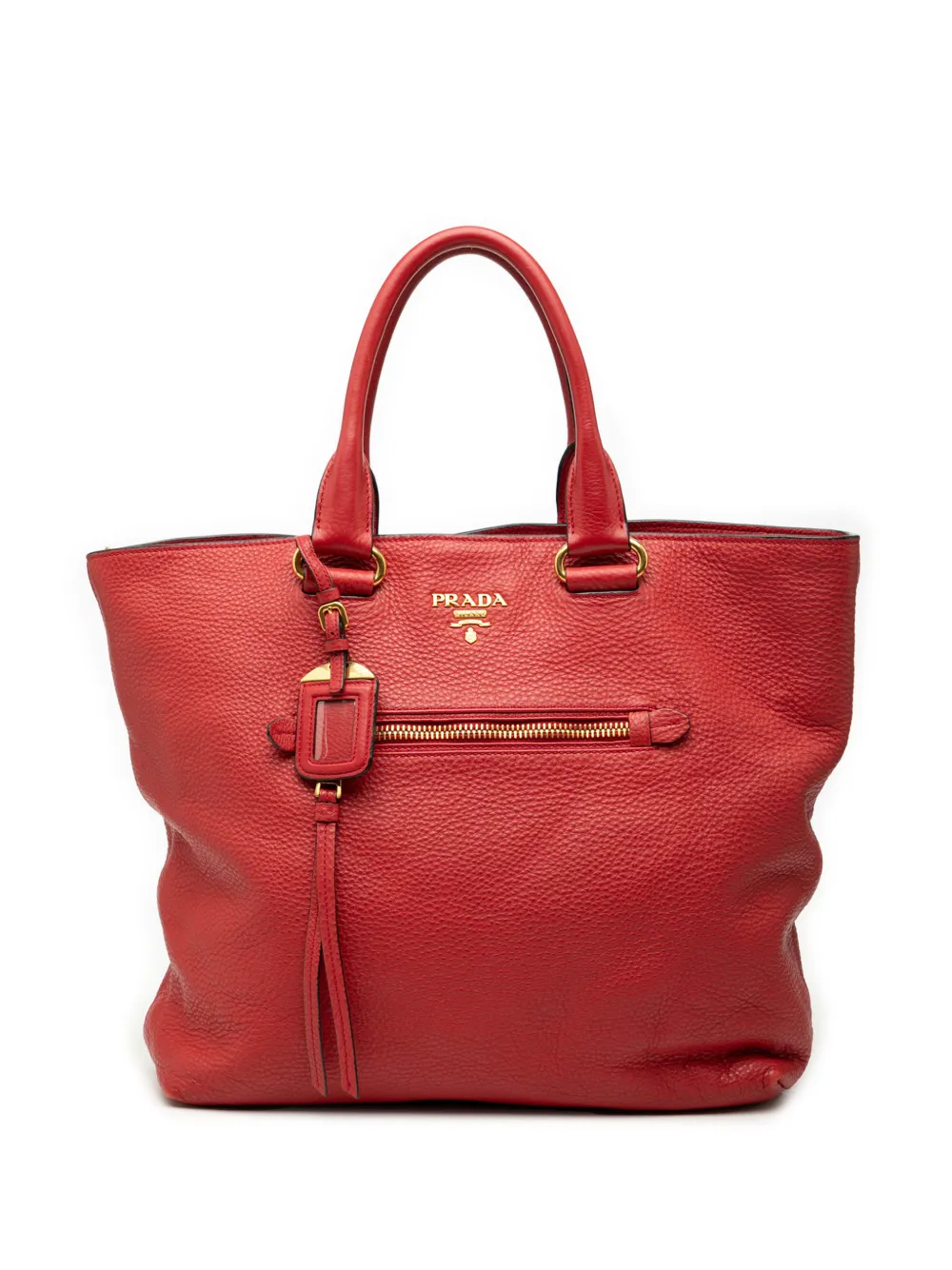 Prada Pre-Owned Borsa tote Vitello Daino Open convertibile 2013-2025 - Rosso