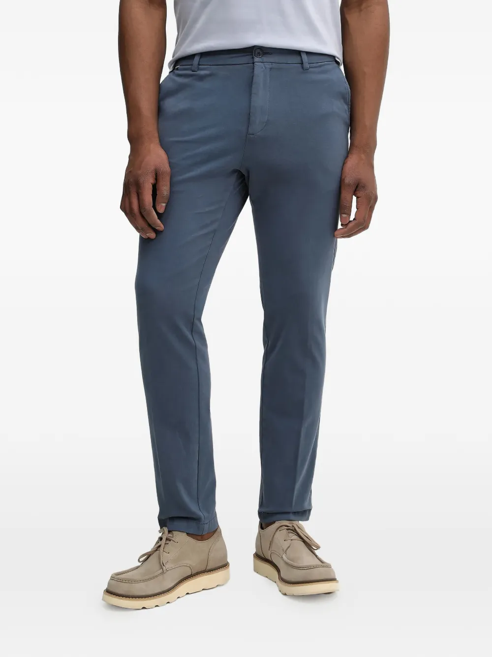 BOSS straight-fit cotton trousers - Blu