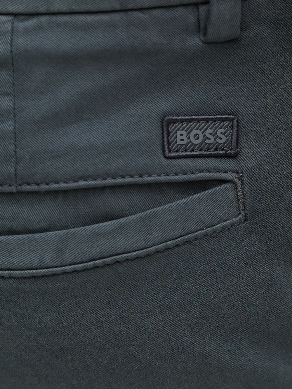 BOSS Straight katoenen broek Blauw