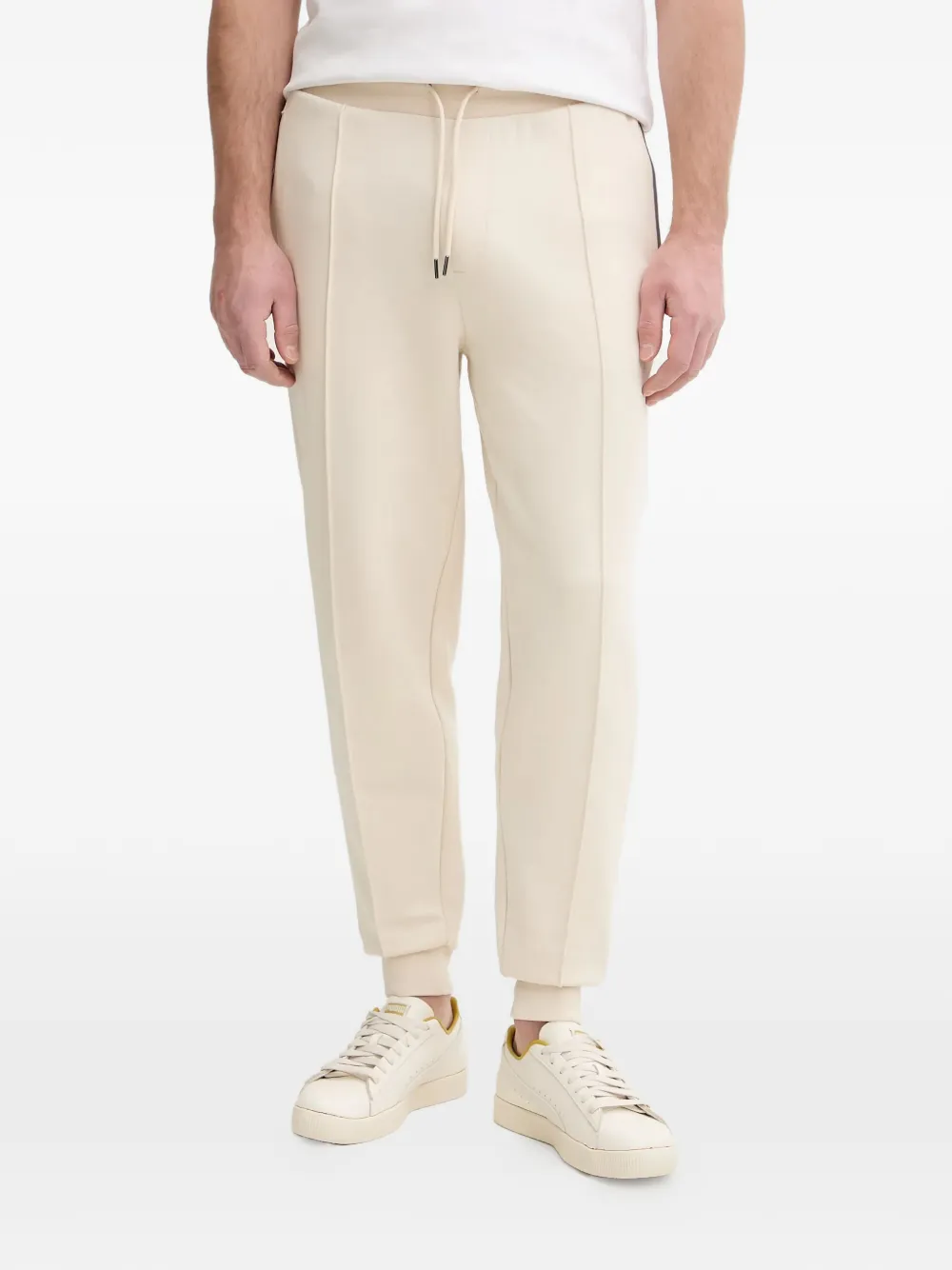 BOSS drawstring-detail cotton trousers – Neutrals BOSS drawstring-detail cotton trousers – Neutrals