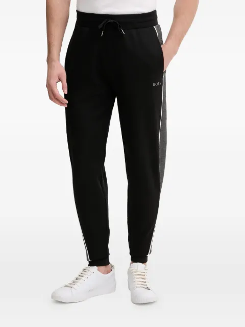 BOSS pantalones con cordones en la pretina y rayas laterales