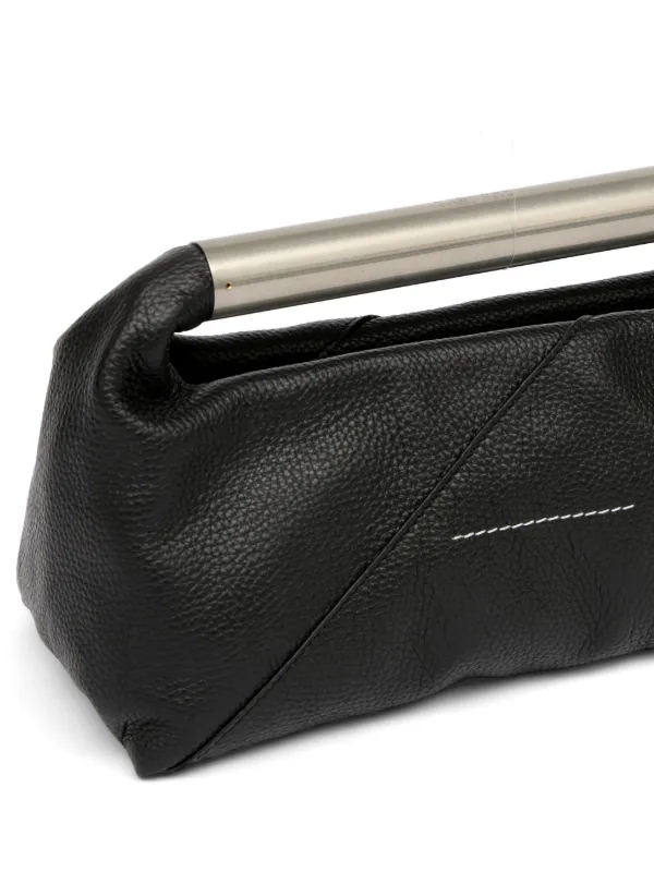 MM6 Maison Margiela metal-handle Leather Tote Bag | Black | FARFETCH