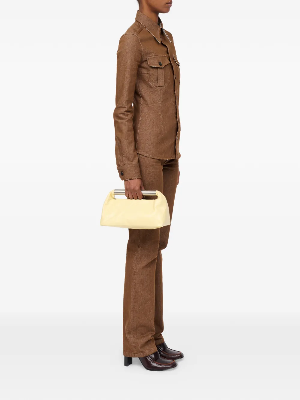 MM6 Maison Margiela Bean leren shopper Geel