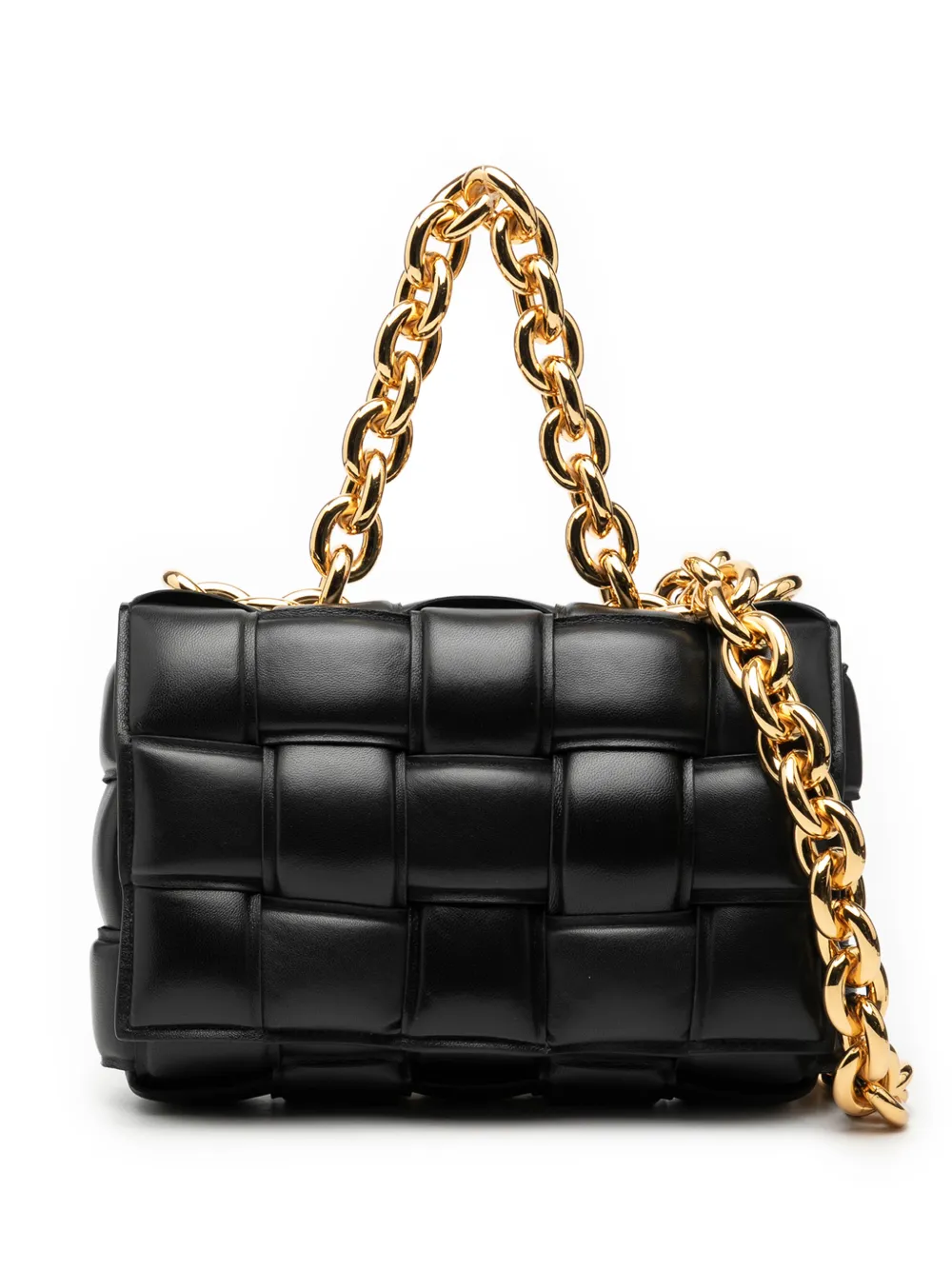 Bottega Veneta Pre-Owned Borsa a tracolla Cassette in nappa con motivo Intrecciato imbottito e catena 2012-2026 - Nero