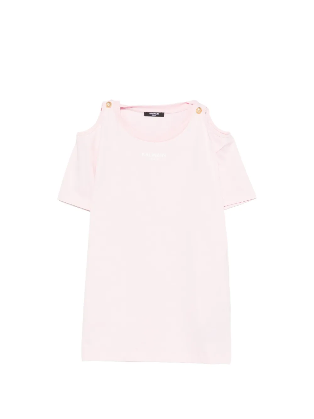 Balmain Kids cut-out buttoned T-shirt - Rosa