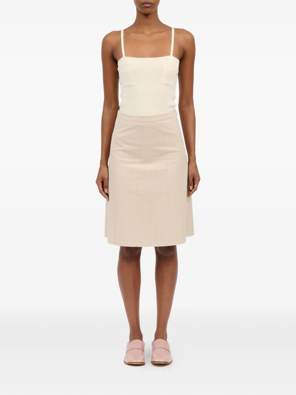 MM6 Maison Margiela Popeline plooirok Beige