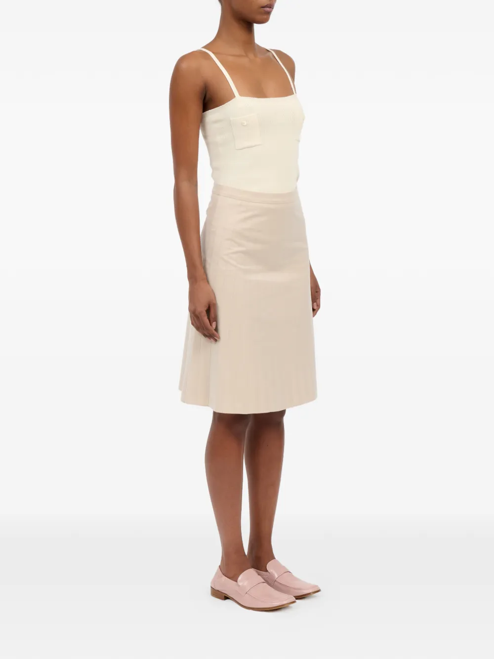 MM6 Maison Margiela Popeline plooirok Beige
