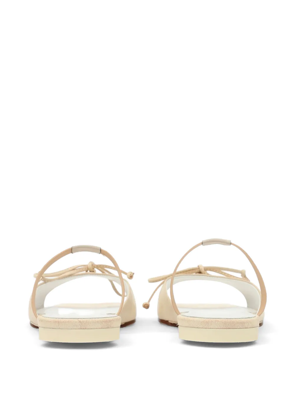 MM6 Maison Margiela bow squared leather sandals Beige