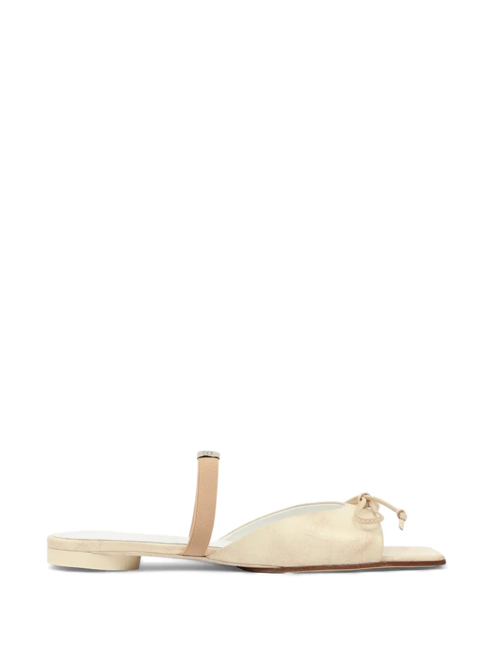 MM6 Maison Margiela bow squared leather sandals Beige