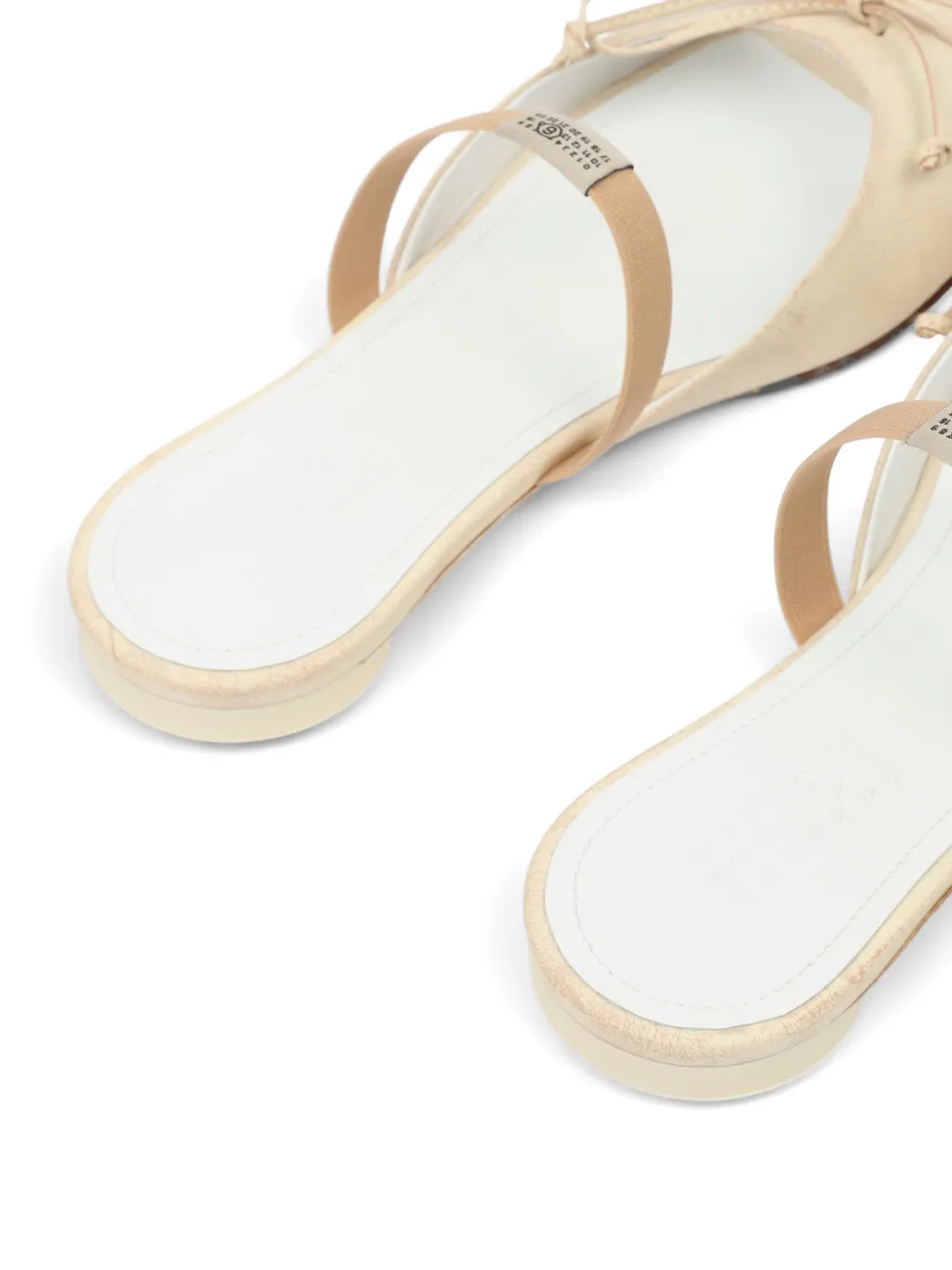 MM6 Maison Margiela bow squared leather sandals Beige