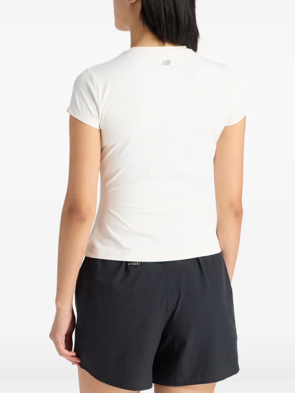New Balance Geribbeld T-shirt Wit