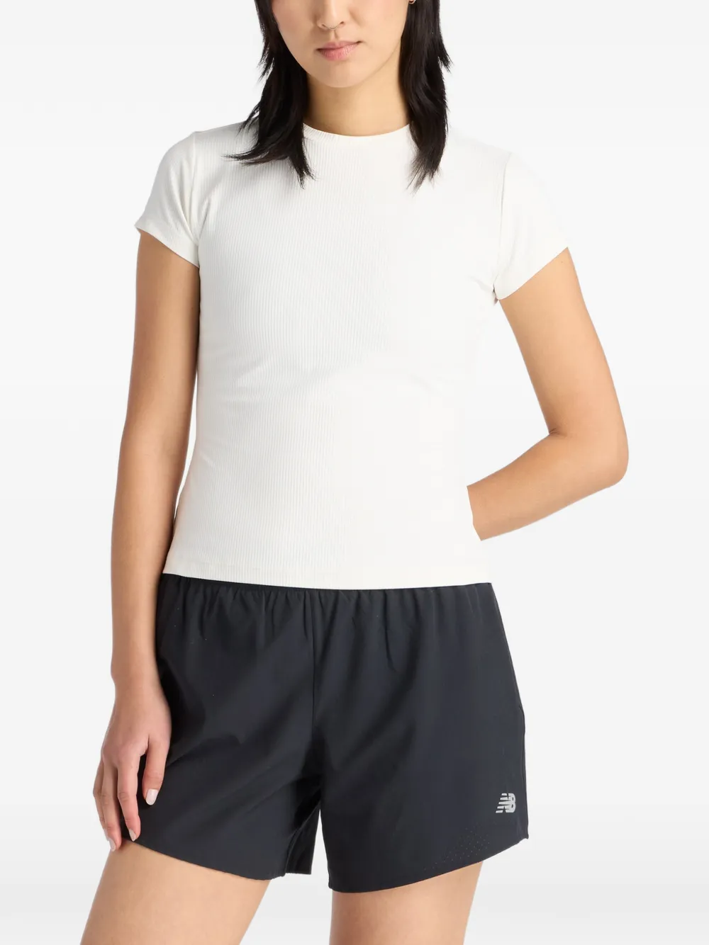 New Balance T-shirt a coste - Bianco