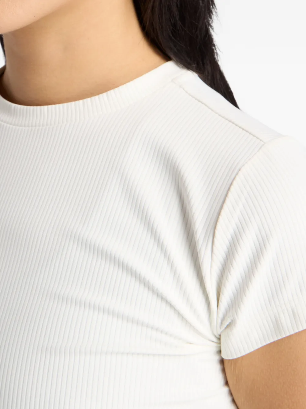 New Balance Geribbeld T-shirt Wit