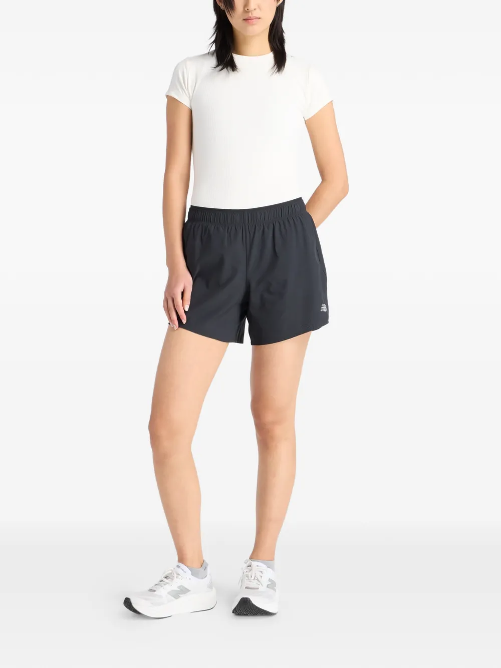 New Balance Geribbeld T-shirt Wit