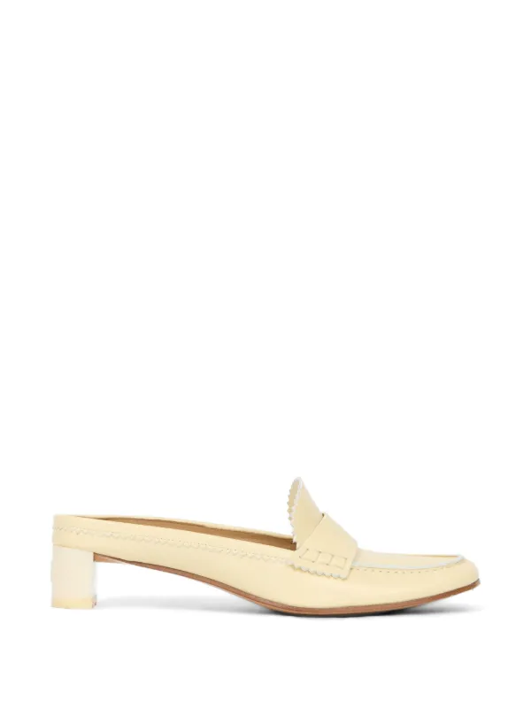 MM6 Maison Margiela Swing Toe Leather Loafers in Neutrals