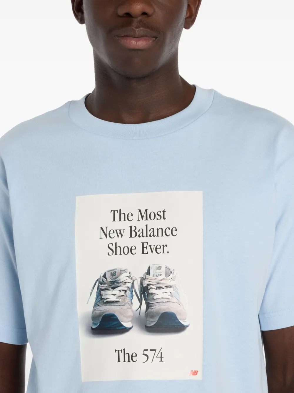 New Balance 574 AD T-shirt met grafische print Blauw