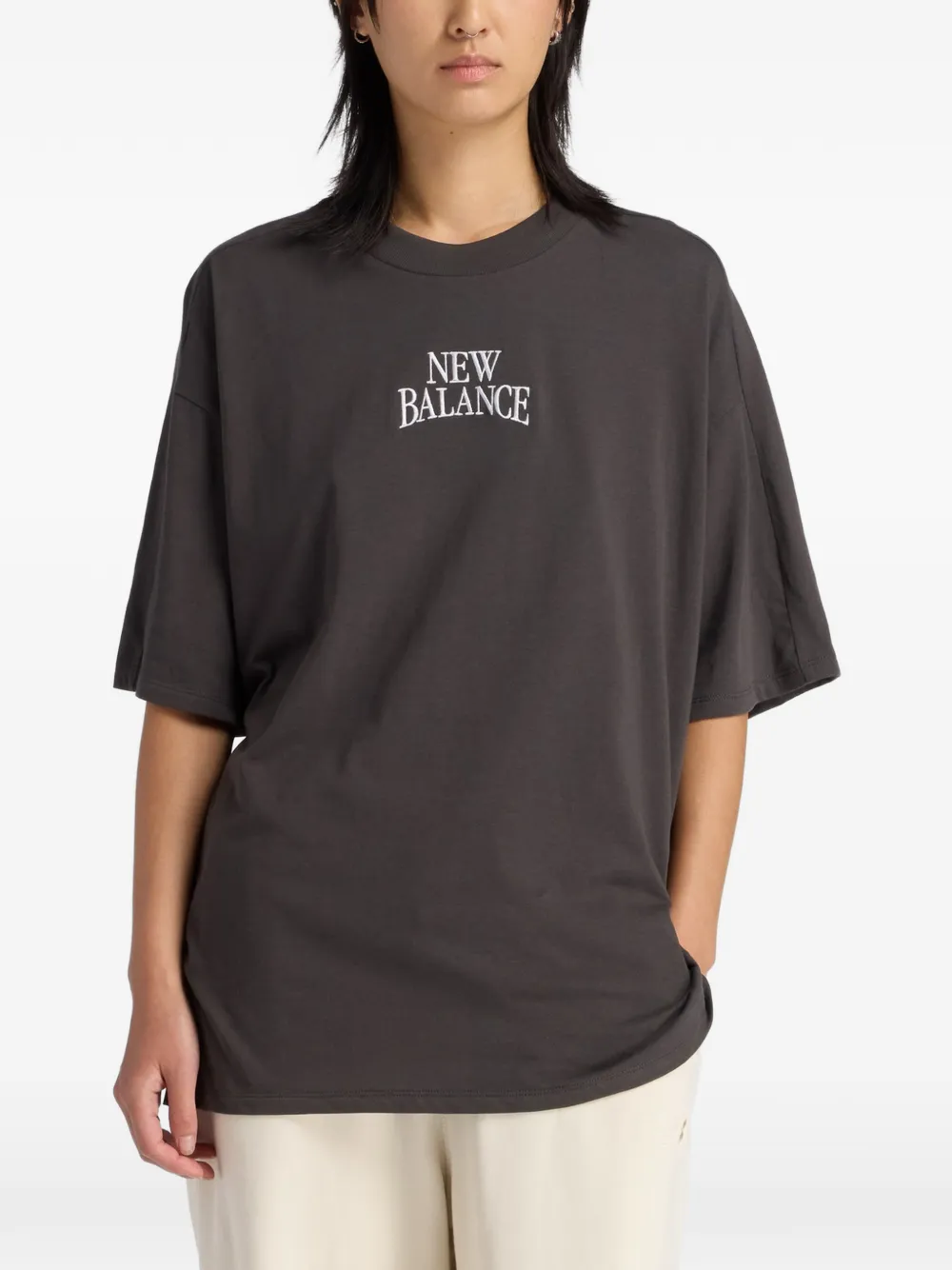 New Balance Trackside embroidered oversized T-shirt - Nero