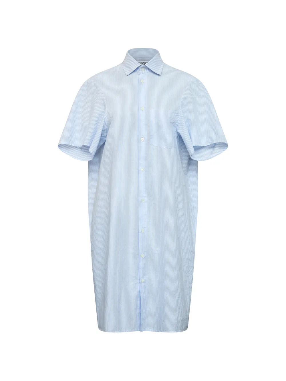 MM6 Maison Margiela Abito corto a righe con maniche corte - Blu