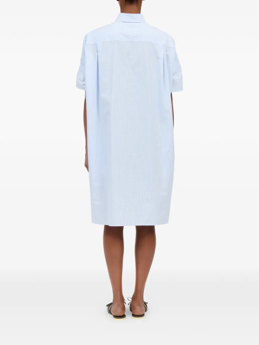MM6 Maison Margiela Gestreepte mini-blousejurk met korte mouwen Blauw