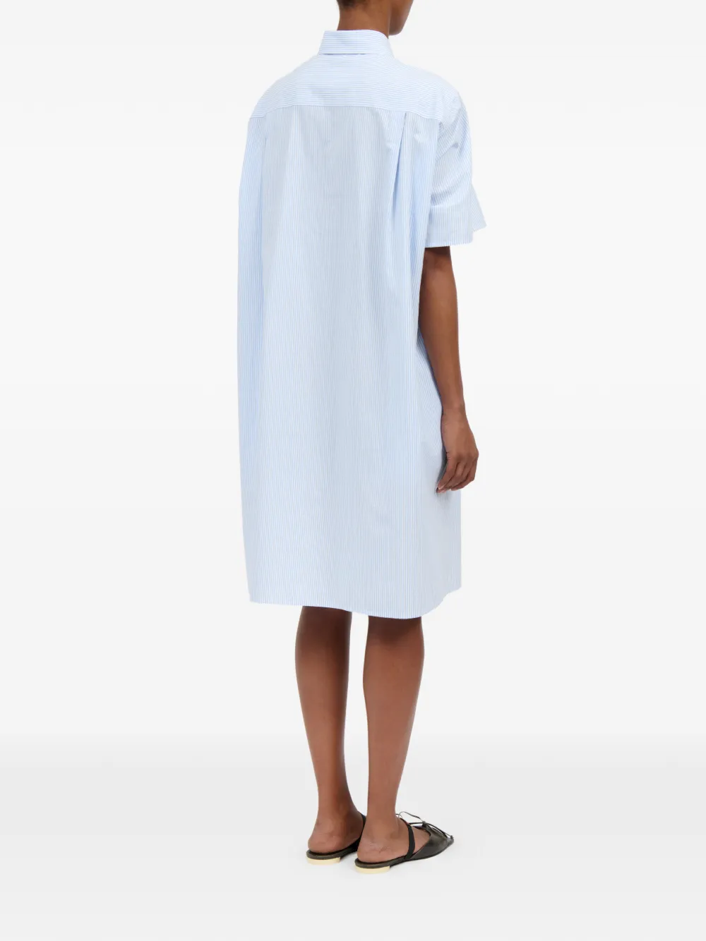 MM6 Maison Margiela Gestreepte mini-blousejurk met korte mouwen Blauw