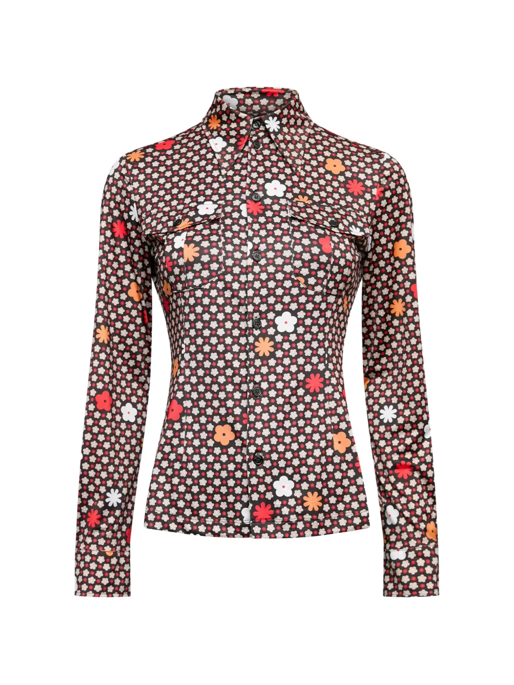 MM6 Maison Margiela Hemd mit grafischem Print - Braun