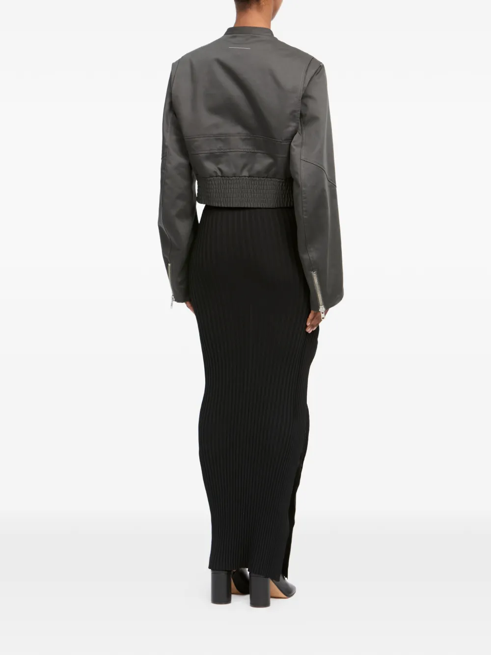 MM6 Maison Margiela Cropped gewatteerd bomberjack Grijs