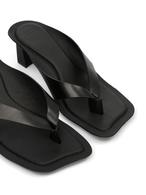 MM6 Maison Margiela Anatomic Leather Mules | Black | FARFETCH
