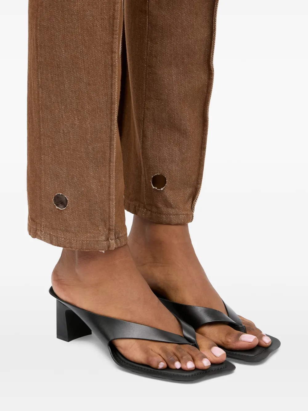 MM6 Maison Margiela Anatomic レザーミュール | ブラック | FARFETCH JP