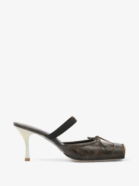 MM6 Maison Margiela Mule bico quadrado de couro