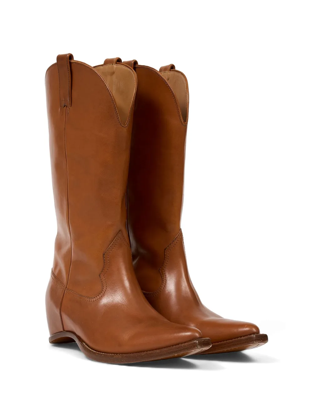 Maison Margiela Leren laarzen met Western-design Bruin