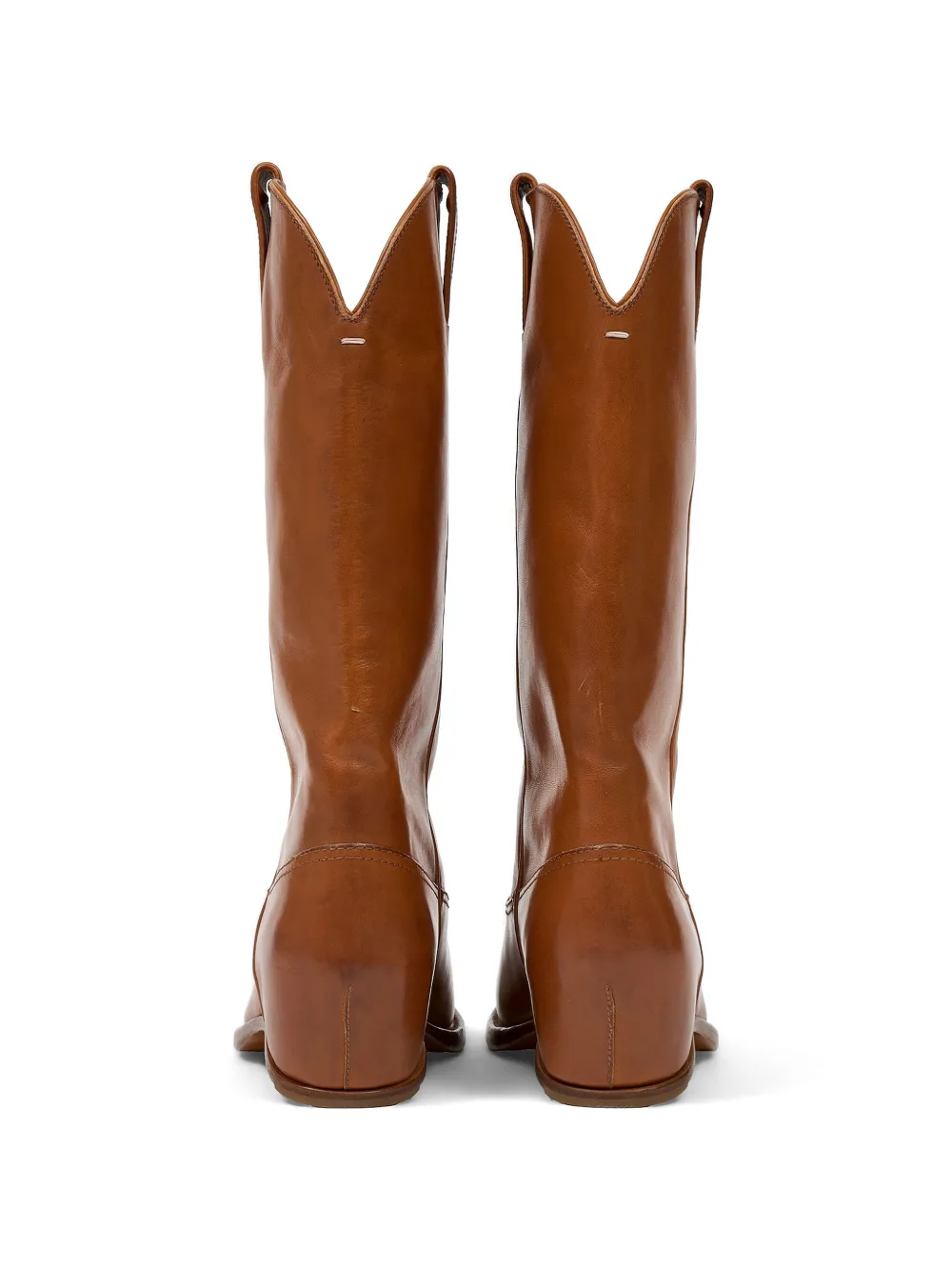 Maison Margiela Leren laarzen met Western-design Bruin