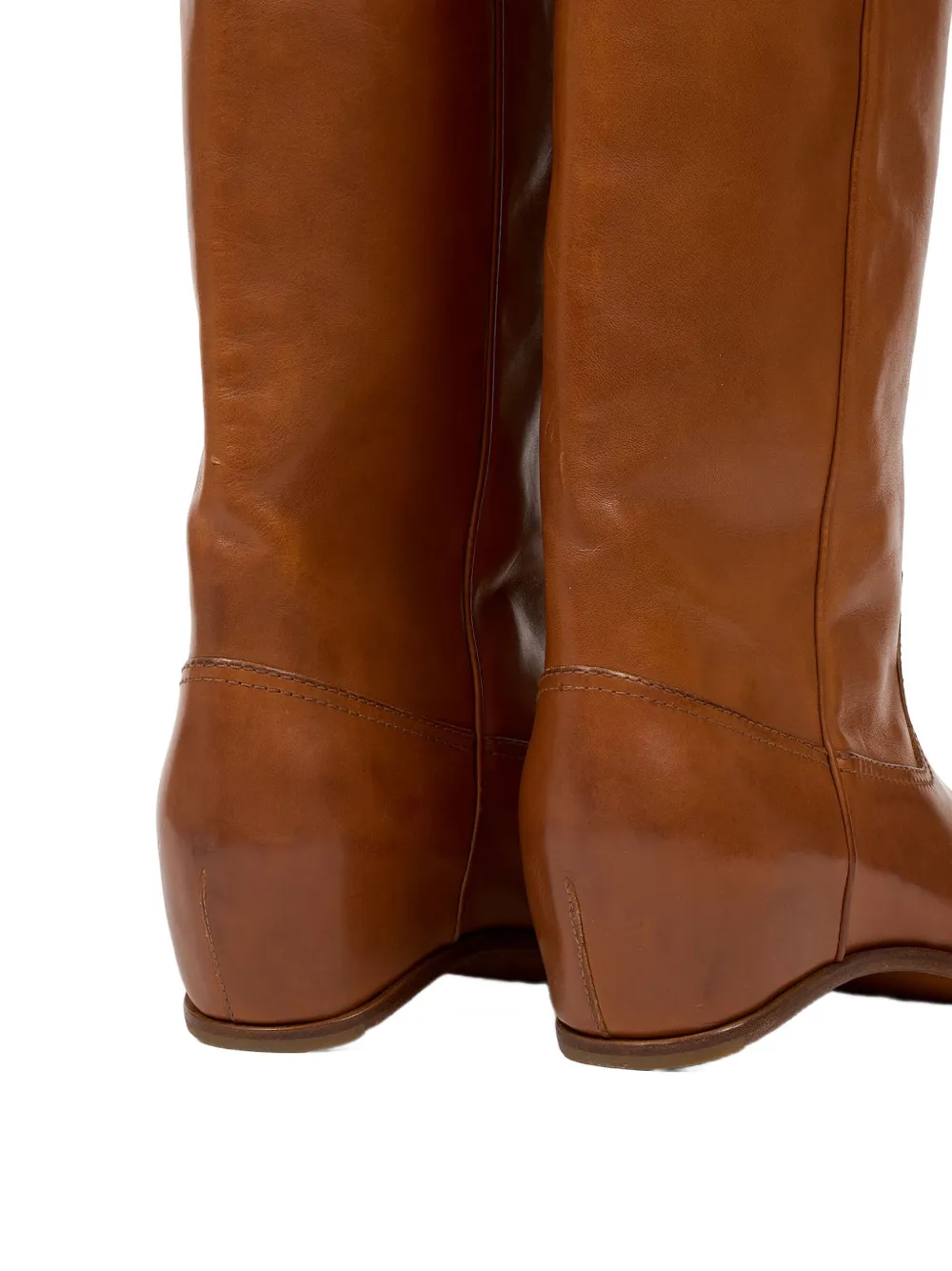 Maison Margiela Leren laarzen met Western-design Bruin